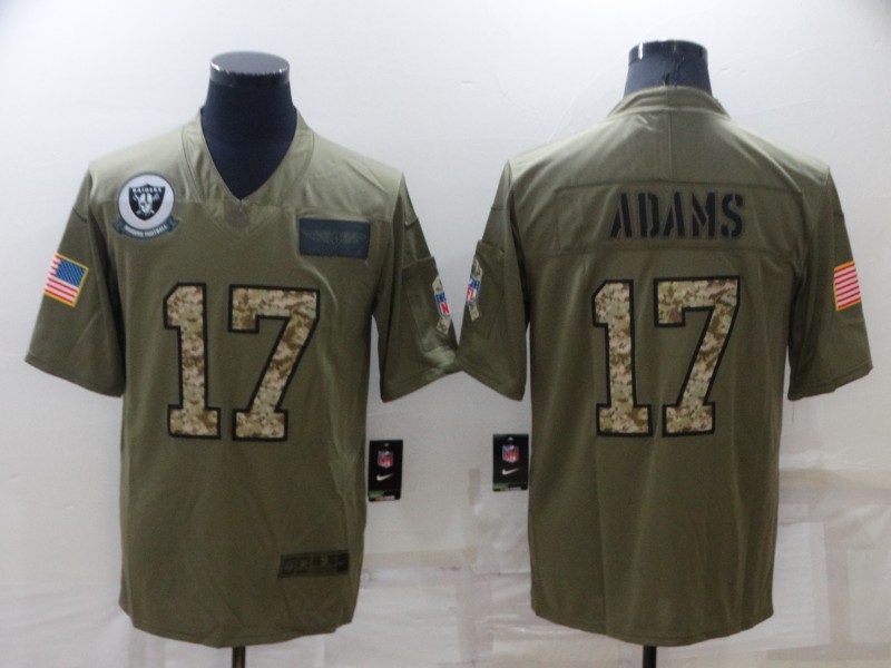 Men's Las Vegas Raiders #17 Davante Adams Olive/Camo Salute To Service Limited Stitched Jersey